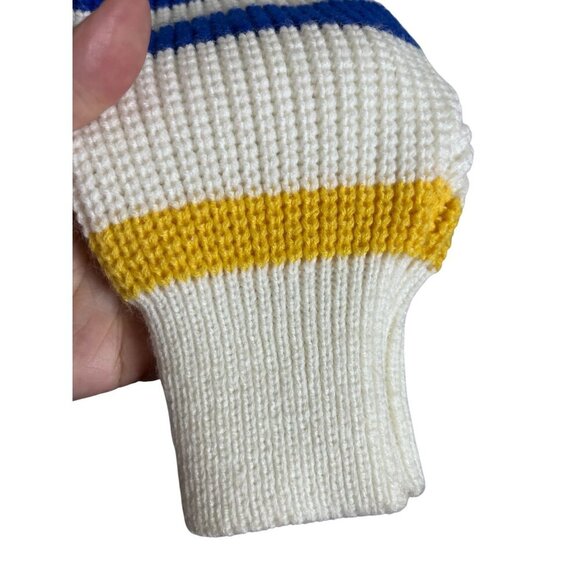 Vintage Hunter Glen Knit Sweater L White Striped Retro Preppy Classic Old Money - Picture 7 of 8